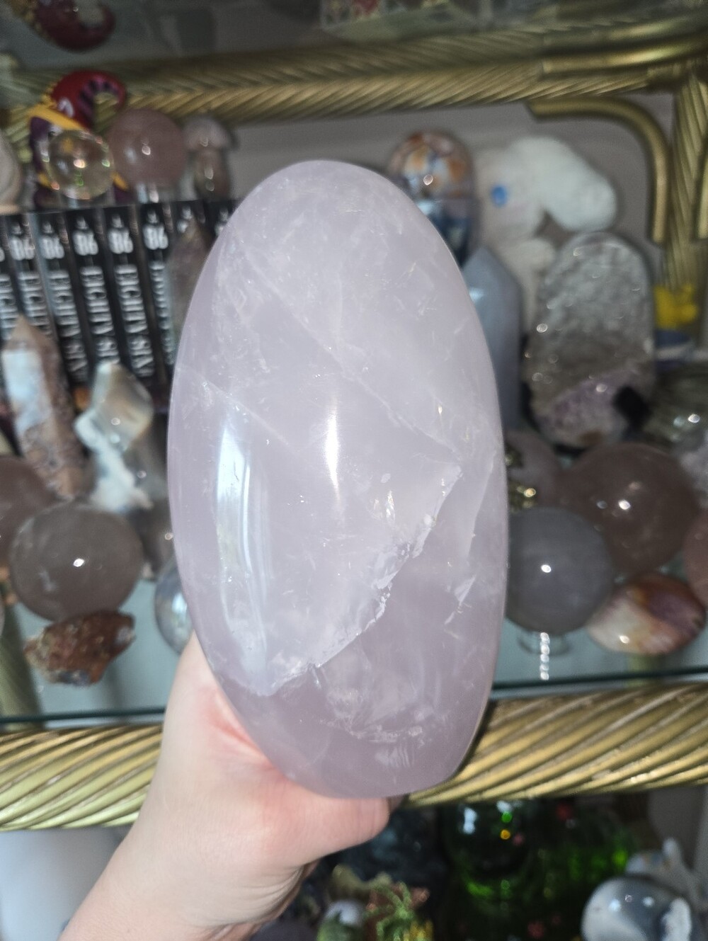 Large Lavender Rose Quartz Freeform Crystal Home Decor
